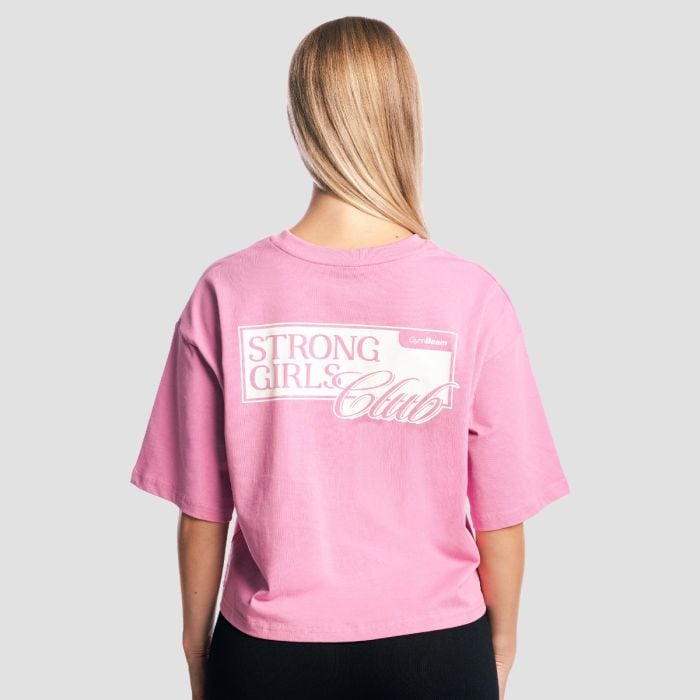Women‘s Girls Club Boxy T-shirt Pink - GymBeam M