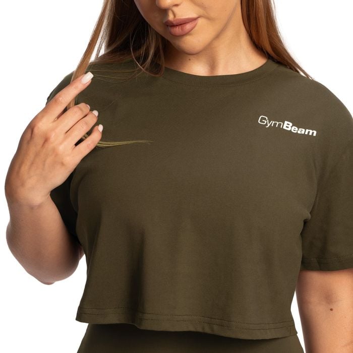 Women‘s Limitless Cropped T-Shirt Espresso - GymBeam M