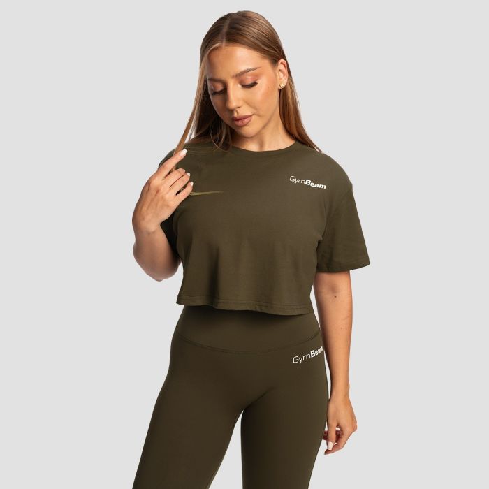 Women‘s Limitless Cropped T-Shirt Espresso - GymBeam M