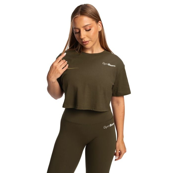 Women‘s Limitless Cropped T-Shirt Espresso - GymBeam M