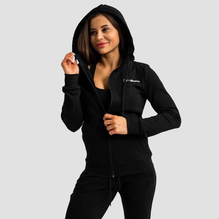 Limitless Hoodie mit Reißverschluss für Frauen Black – GymBeam L