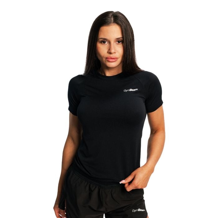 Women‘s Pulse X Running T-shirt Black - GymBeam XL