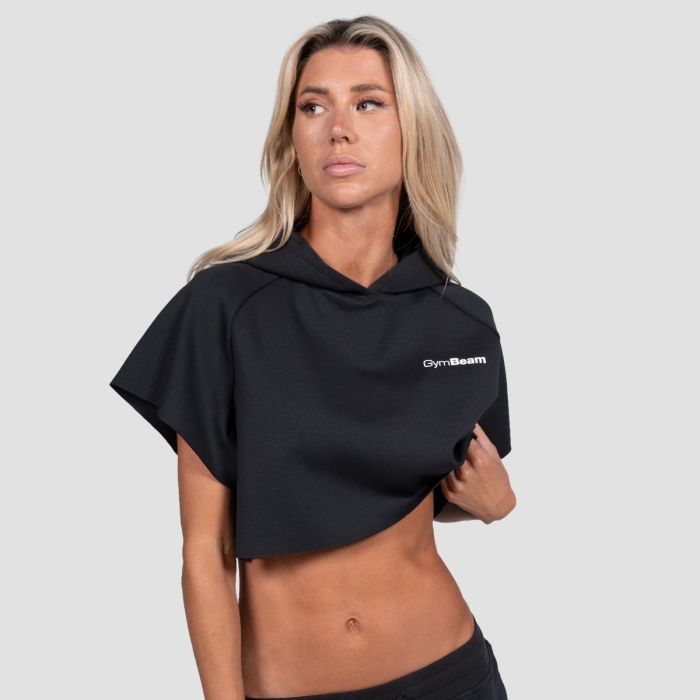 Women‘s Relay Cropped Hoodie Black - GymBeam S