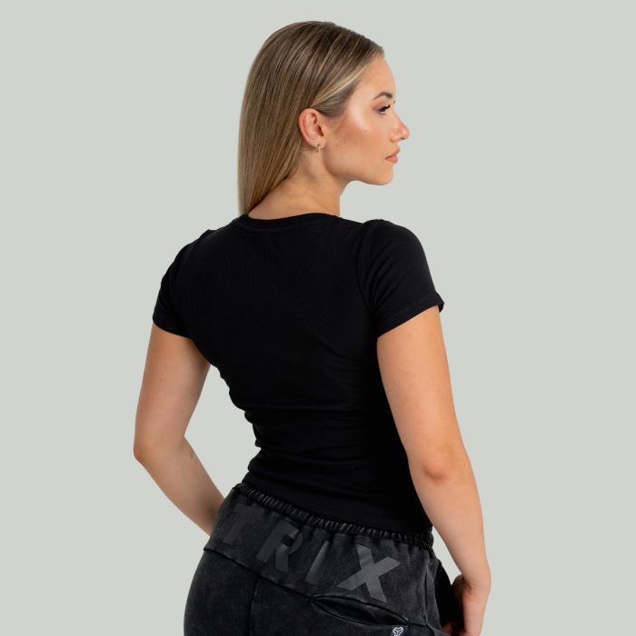 T-Shirt für Frauen Ribbed Tee in Black - STRIX S