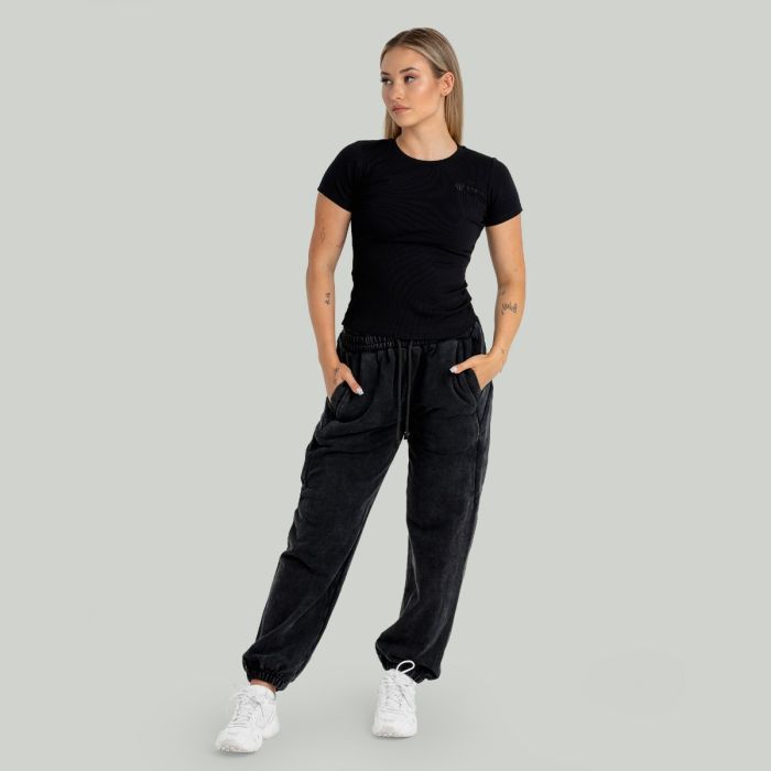 T-Shirt für Frauen Ribbed Tee in Black - STRIX S