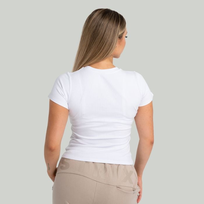 T-Shirt für Frauen Ribbed Tee in White - STRIX S