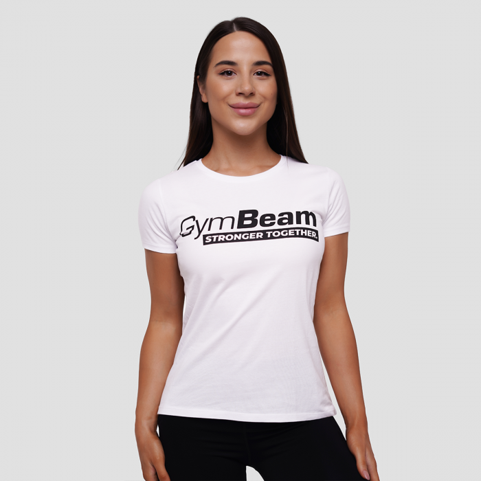 Stronger Together T-Shirt für Frauen in White - GymBeam XL