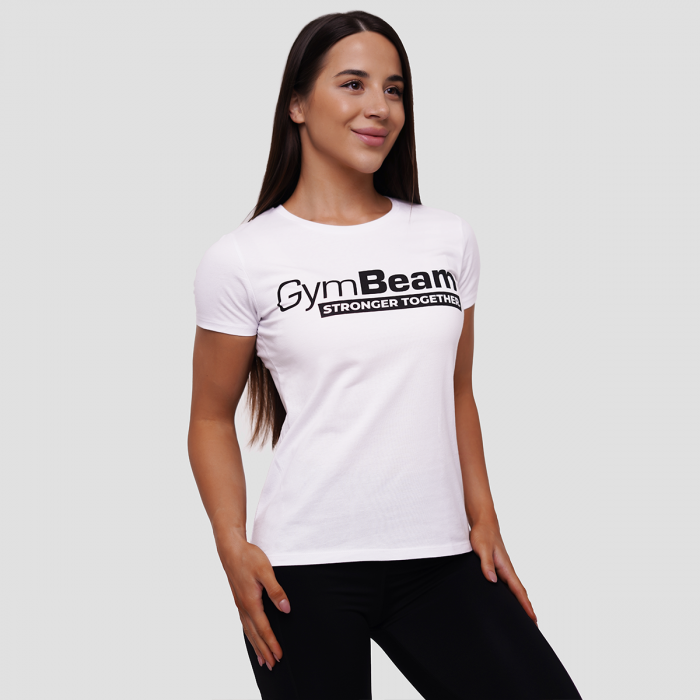 Stronger Together T-Shirt für Frauen in White - GymBeam XL
