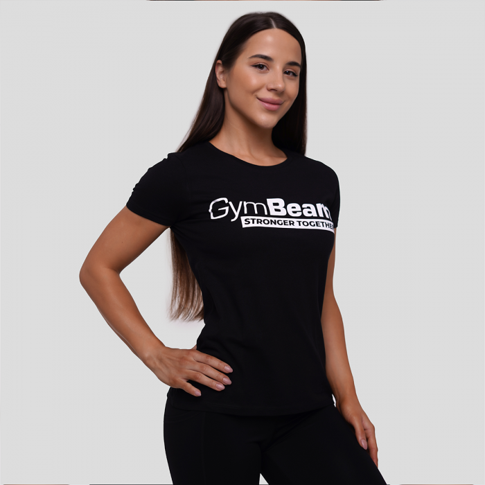 Stronger Together T-Shirt für Frauen in Black - GymBeam L
