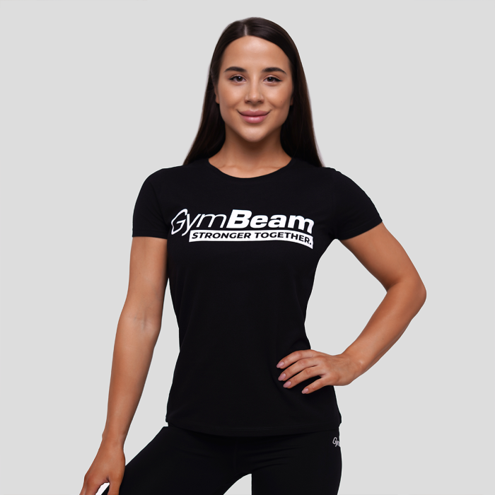 Stronger Together T-Shirt für Frauen in Black - GymBeam L