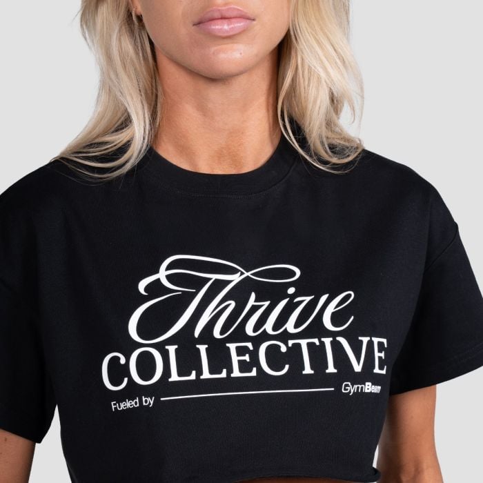 Women‘s Thrive Cropped T-shirt Black - GymBeam S