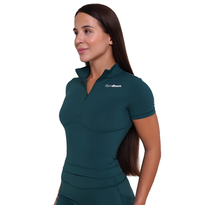 Ignite Cropped T-Shirt für Frauen in Dark Green - GymBeam XL