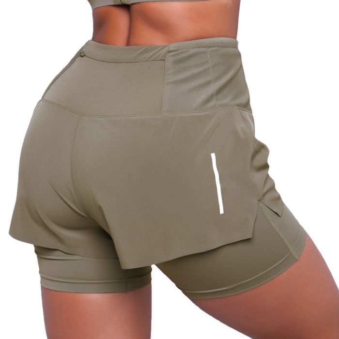 Pulse 2in1-Laufshorts für Frauen in Vetiver – GymBeam L