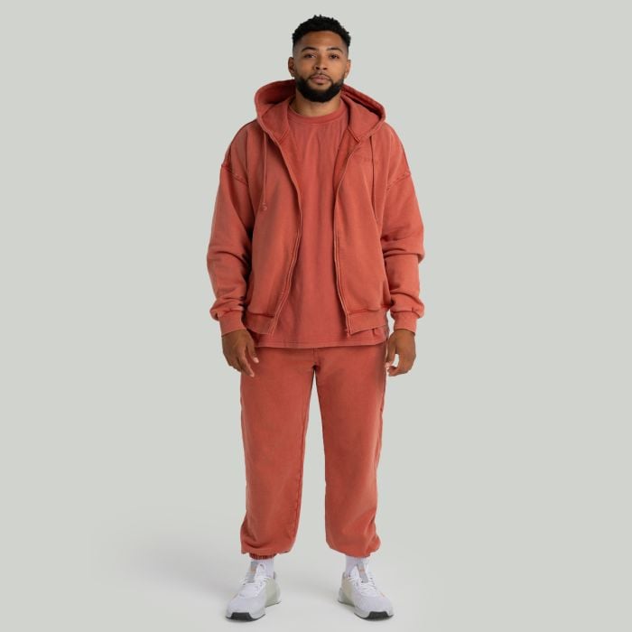 Hoodie mit Reißverschluss in Washed Terra - STRIX XL