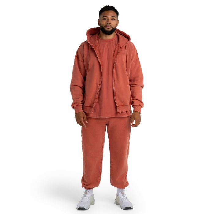 Hoodie mit Reißverschluss in Washed Terra - STRIX XL