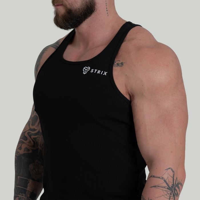 Tank Top Ribbed in Black - STRIX M