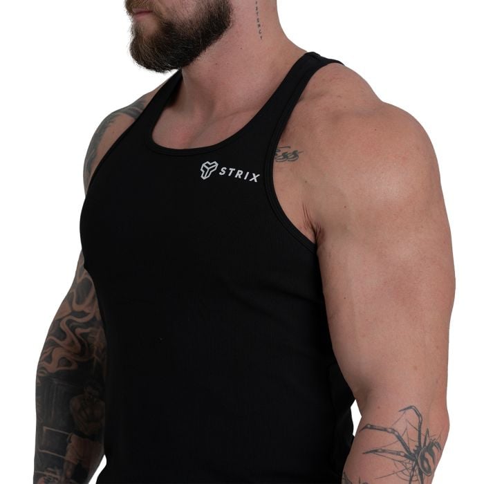Tank Top Ribbed in Black - STRIX M