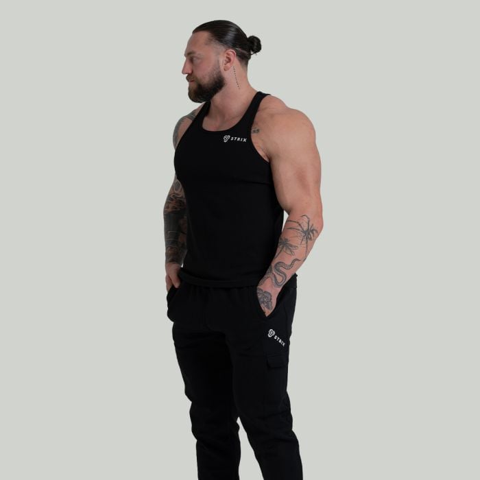 Tank Top Ribbed in Black - STRIX M
