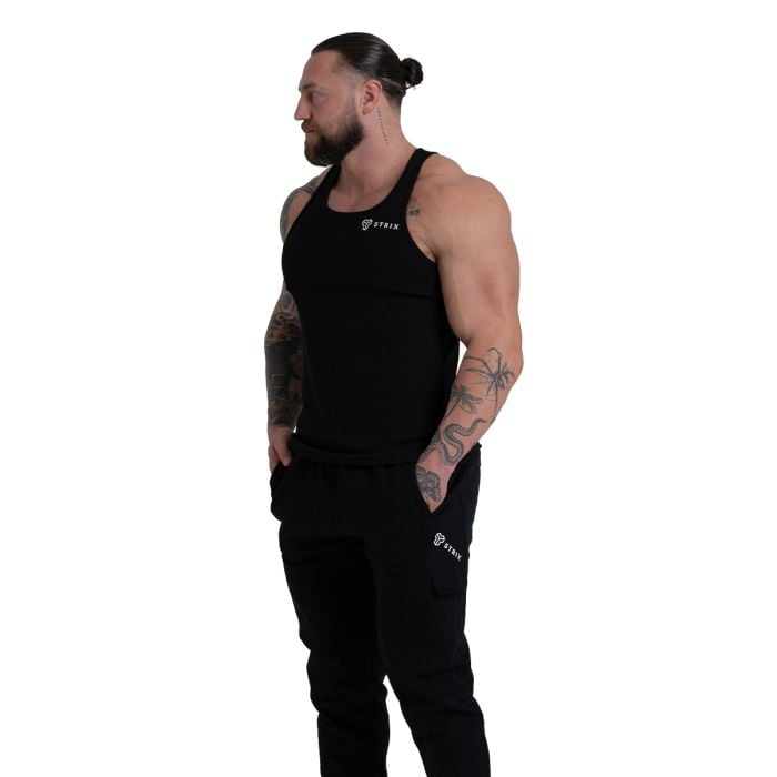 Tank Top Ribbed in Black - STRIX M