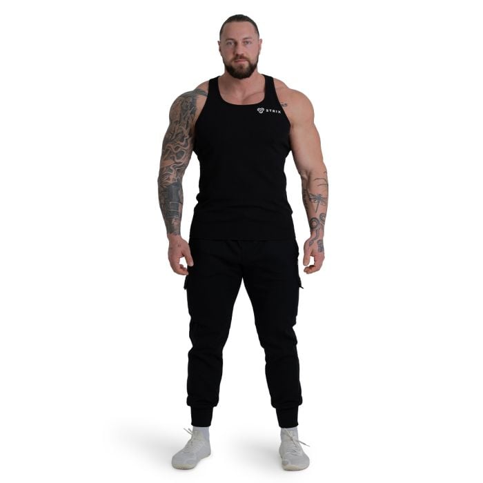 Tank Top Ribbed in Black - STRIX M