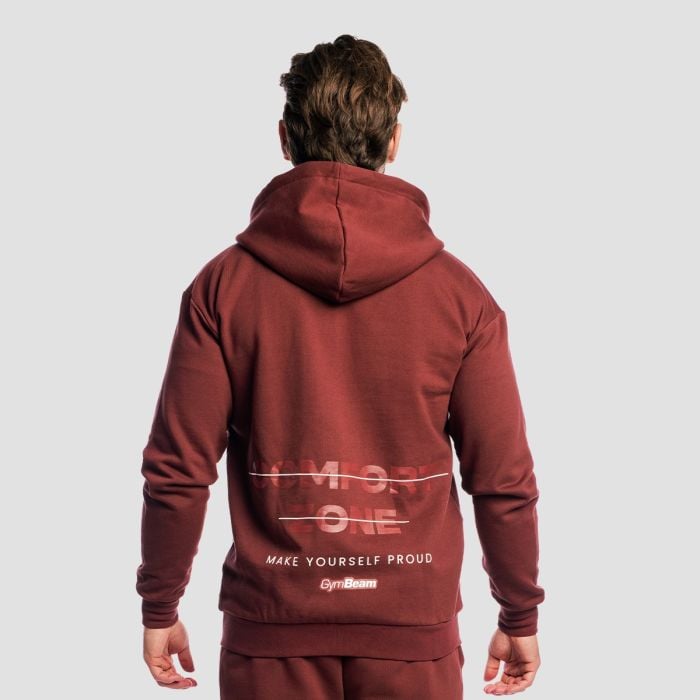 Zone Zip Up Hoodie Cherrywood - GymBeam XXL