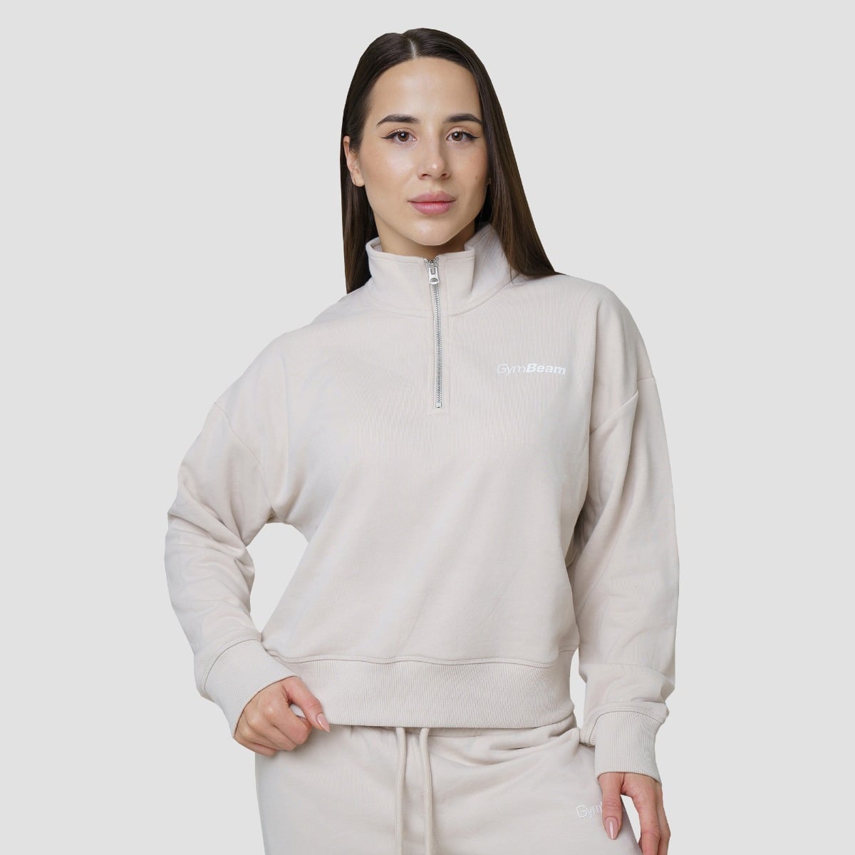 Agile ½ Reißverschluss-Pullover für Frauen Desert - GymBeam