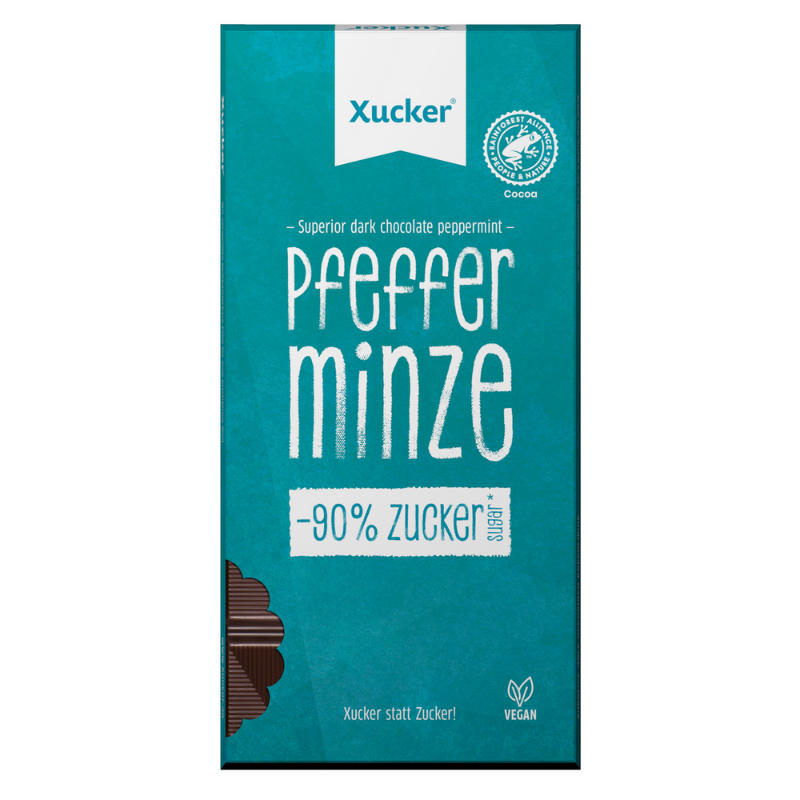 Vegane Zartbitterschokolade mit Pfefferminz - Xucker
