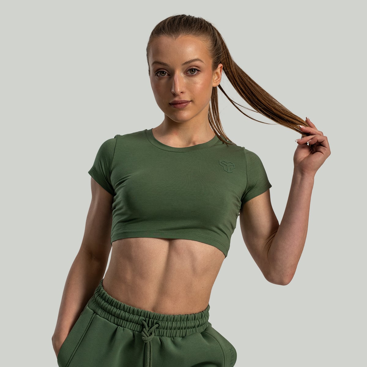 Essential Crop Top für Frauen Cedar Green - STRIX