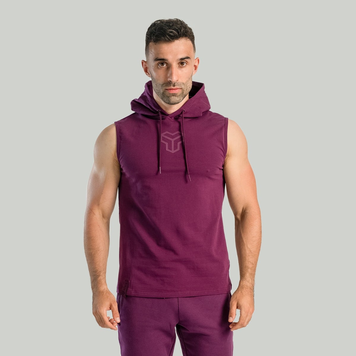 Essential Hoodie Tank-Top in Plum - STRIX