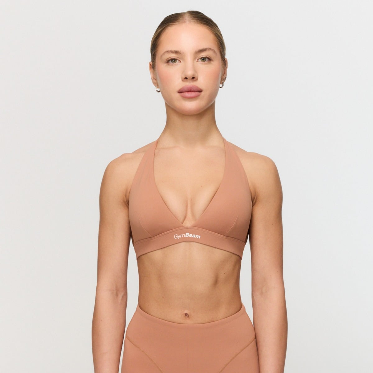 Fierce Halter Sport-BH in Caramel - GymBeam