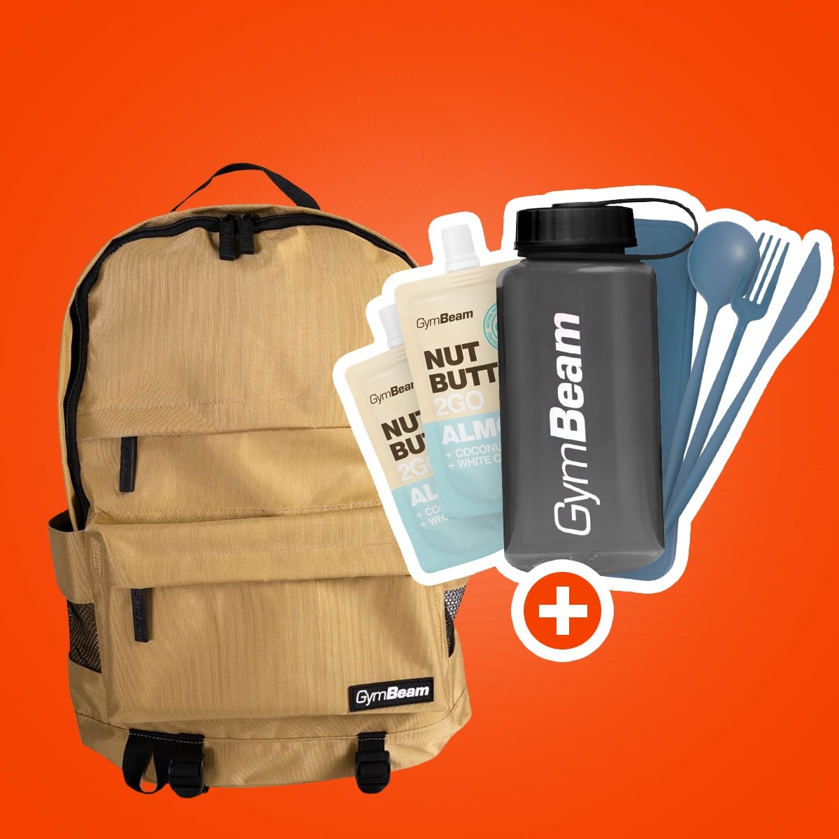 Agile Rucksack in Khaki - GymBeam + geschenke