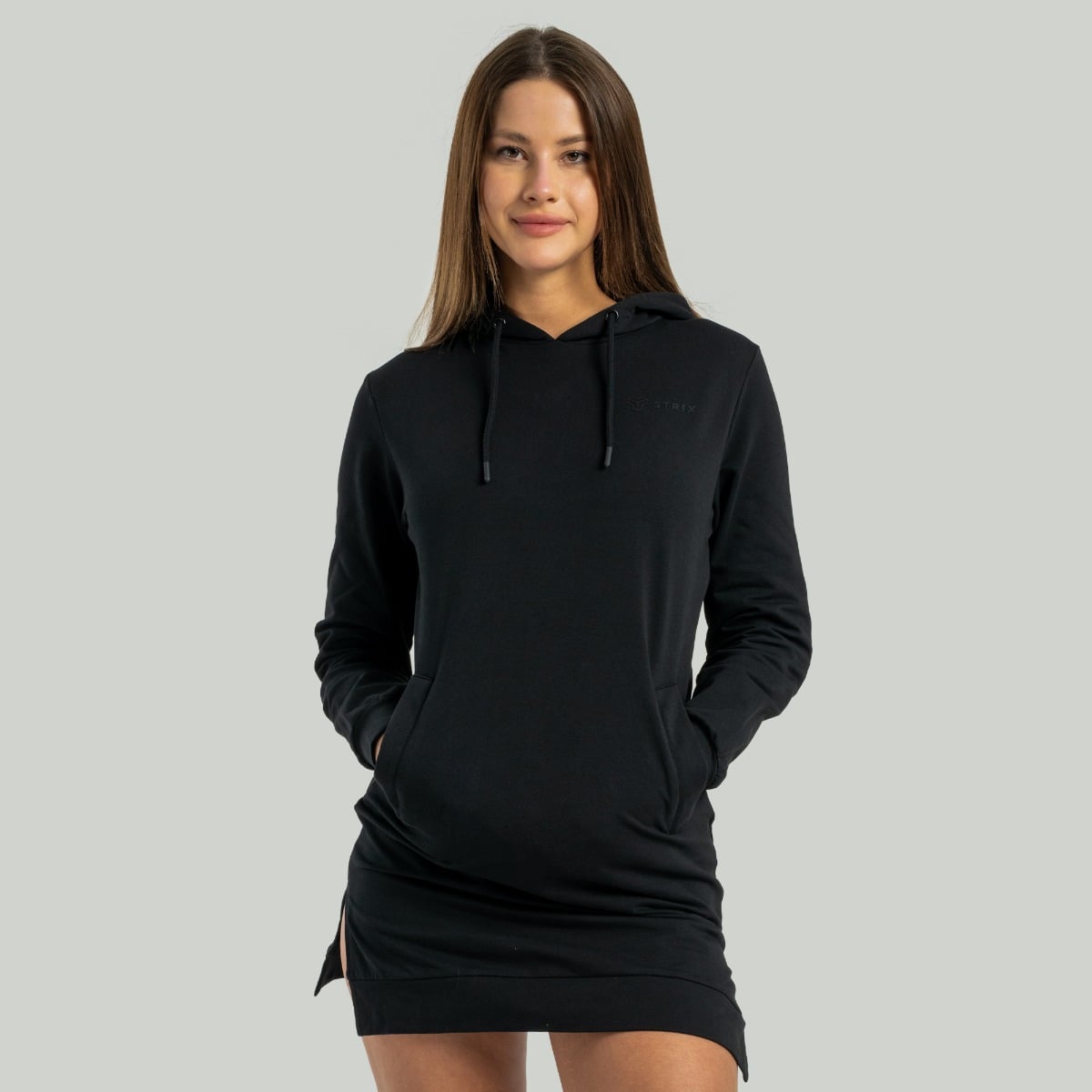 ALPHA Longline Hoodie für Frauen in Black - STRIX