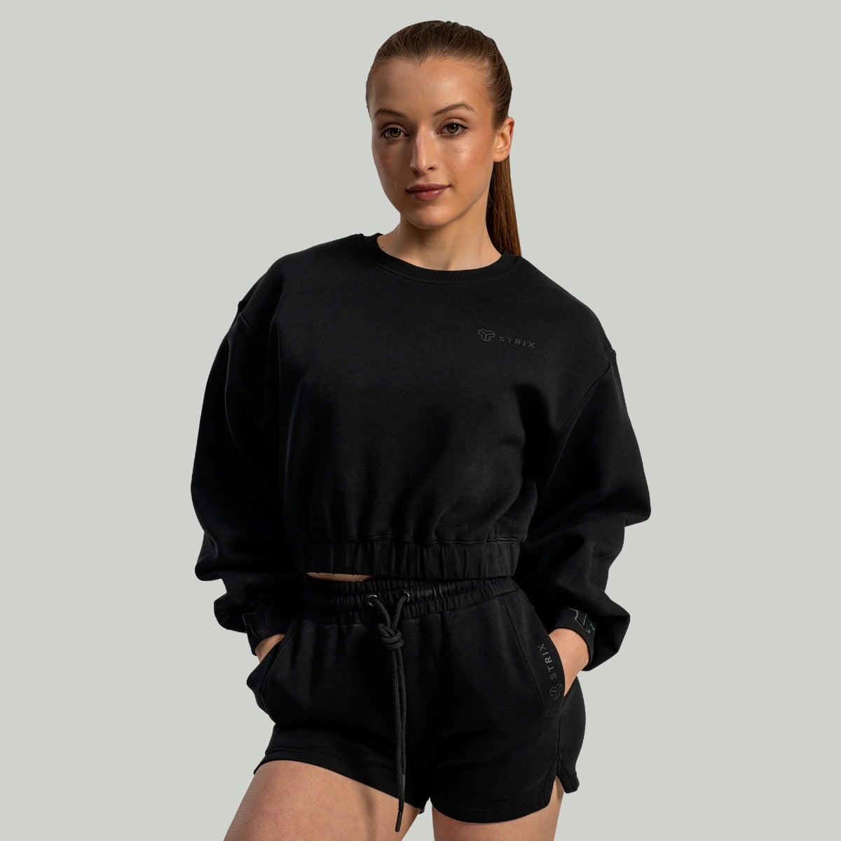 Lunar Cropped Pullover für Frauen Black - STRIX