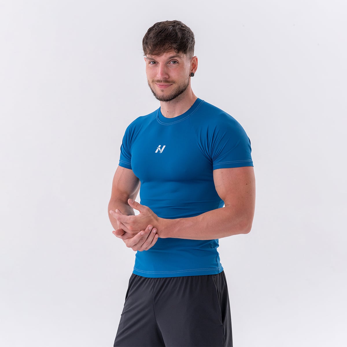 Men‘s T-shirt Slim-fit Blue - NEBBIA
