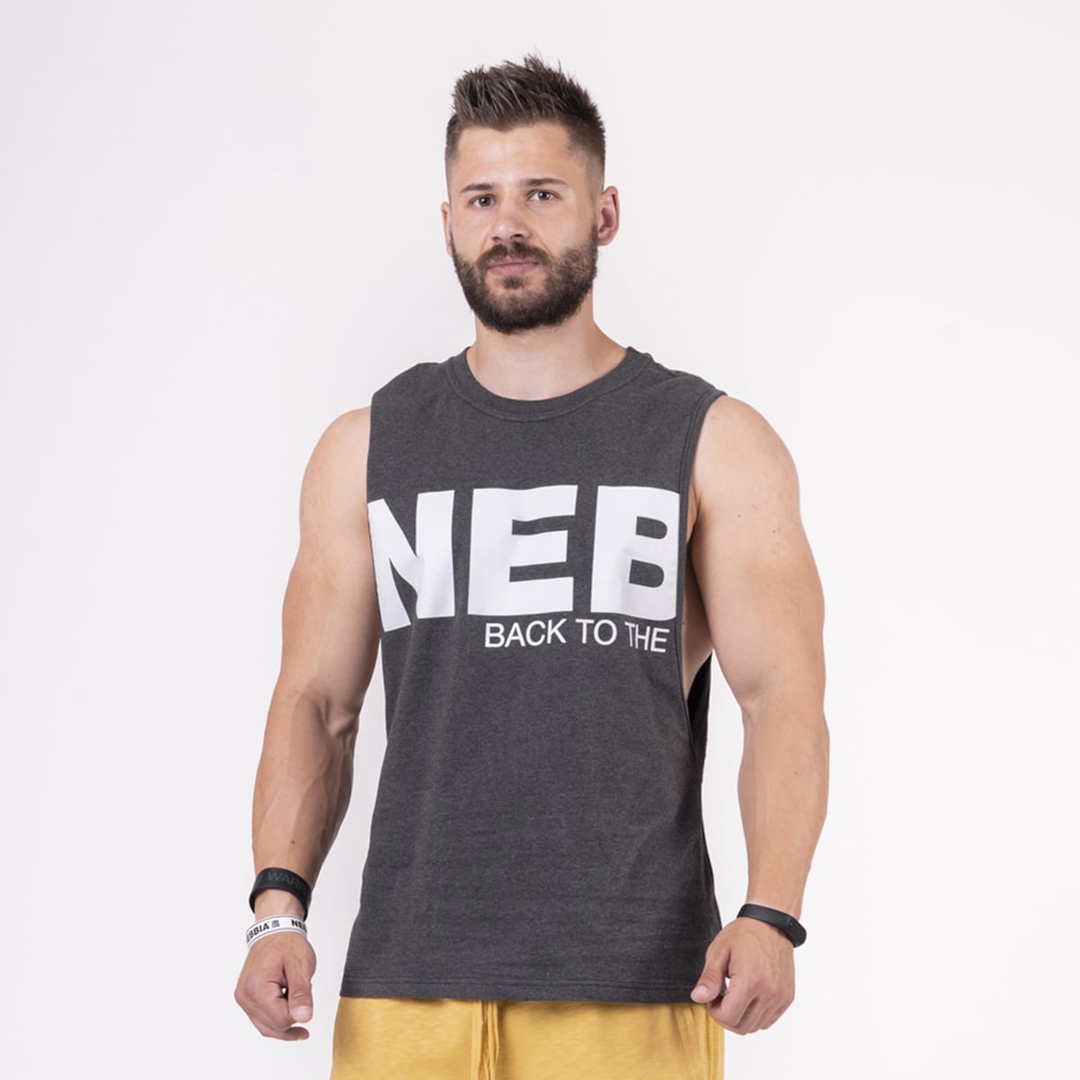 Men‘s Tank Top Back To The Hardcore Grey - NEBBIA