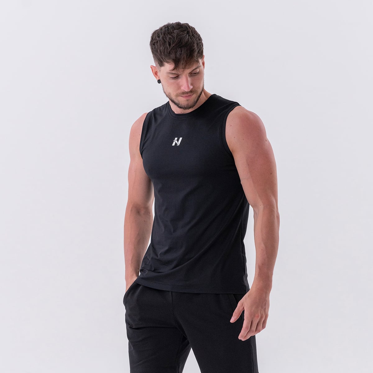 Men‘s tank top Sporty Power Black - NEBBIA