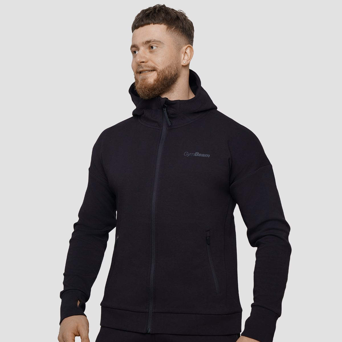 Agile Hoodie mit Reißverschluss für Männer Onyx - GymBeam