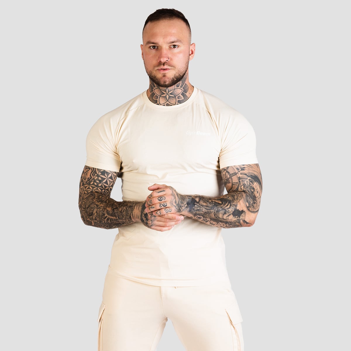 TRN Fitted T-Shirt in Sand - GymBeam