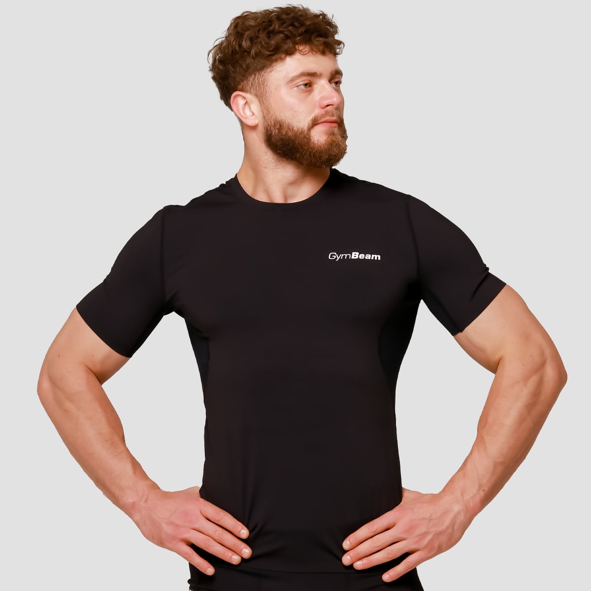 Mid Kompressions-T-Shirt in Black - GymBeam