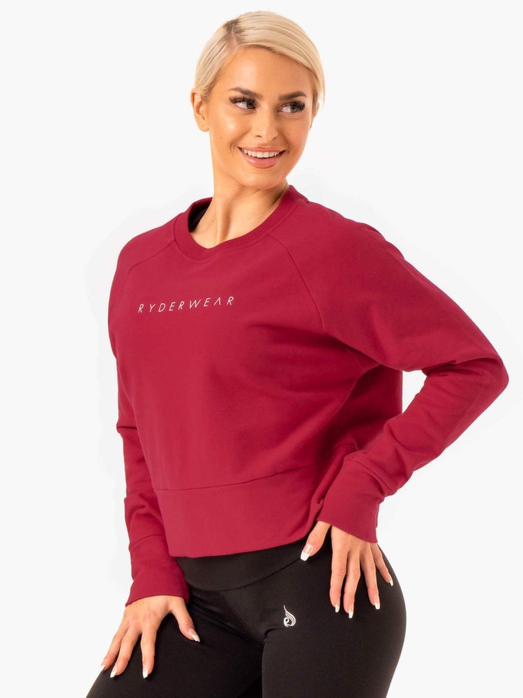 Women‘s Motion Sweater Wine Red - Ryderwear
