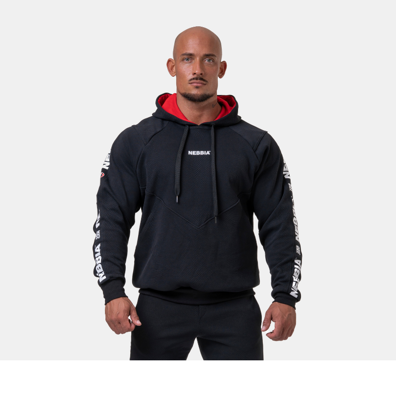 Herren Hoodie Schwarz - NEBBIA