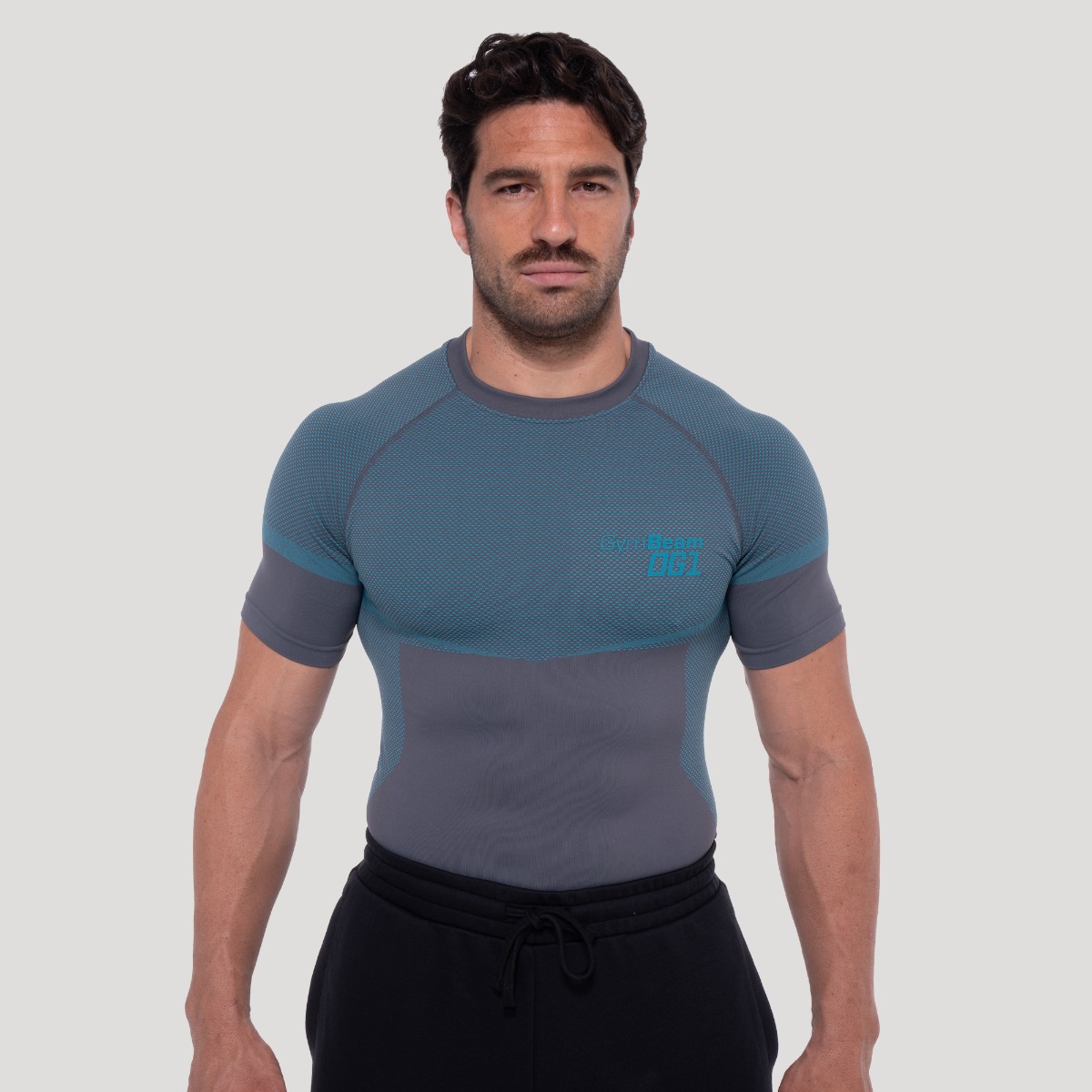 OG1 Seamless T-shirt in Grey/Blue - GymBeam
