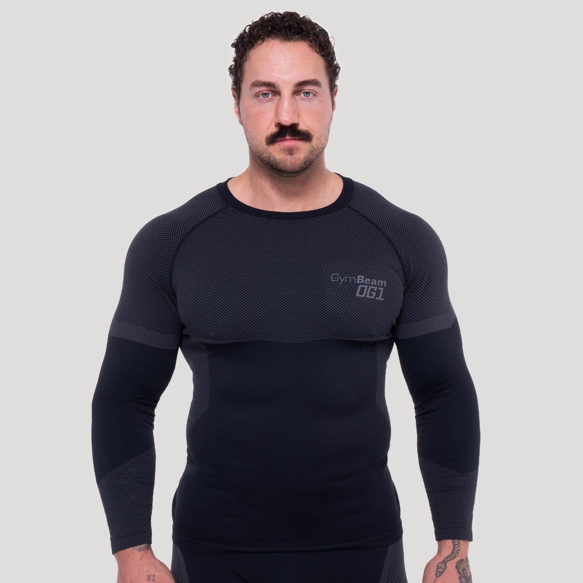 OG1 Seamless Long Sleeve in Black/Grey - GymBeam
