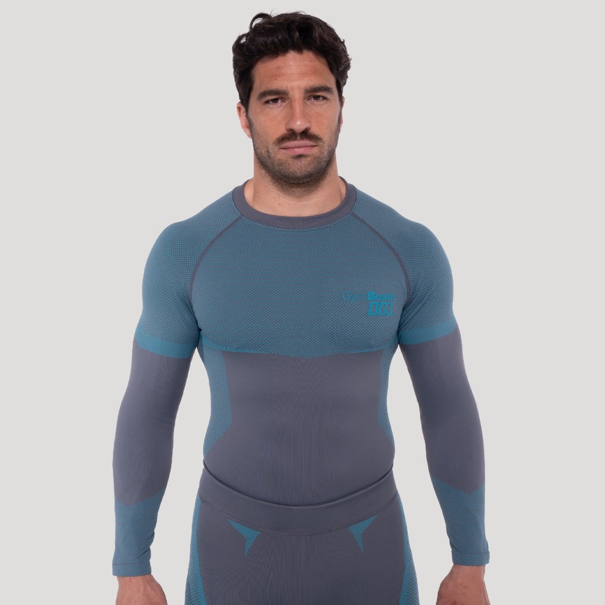 OG1 Seamless Long Sleeve in Grey/Blue - GymBeam