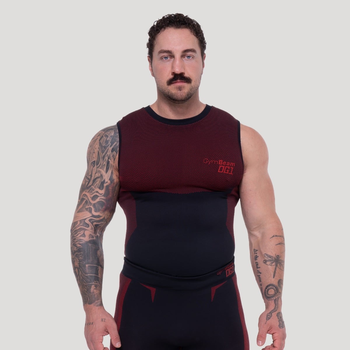 OG1 Seamless Tank Top in Black/Red - GymBeam