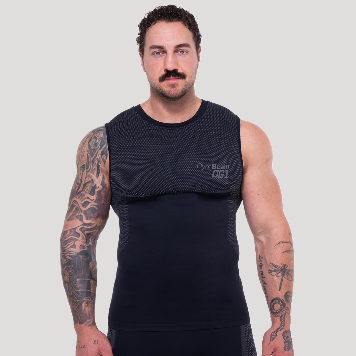 OG1 Seamless Tank Top in Black/Grey - GymBeam