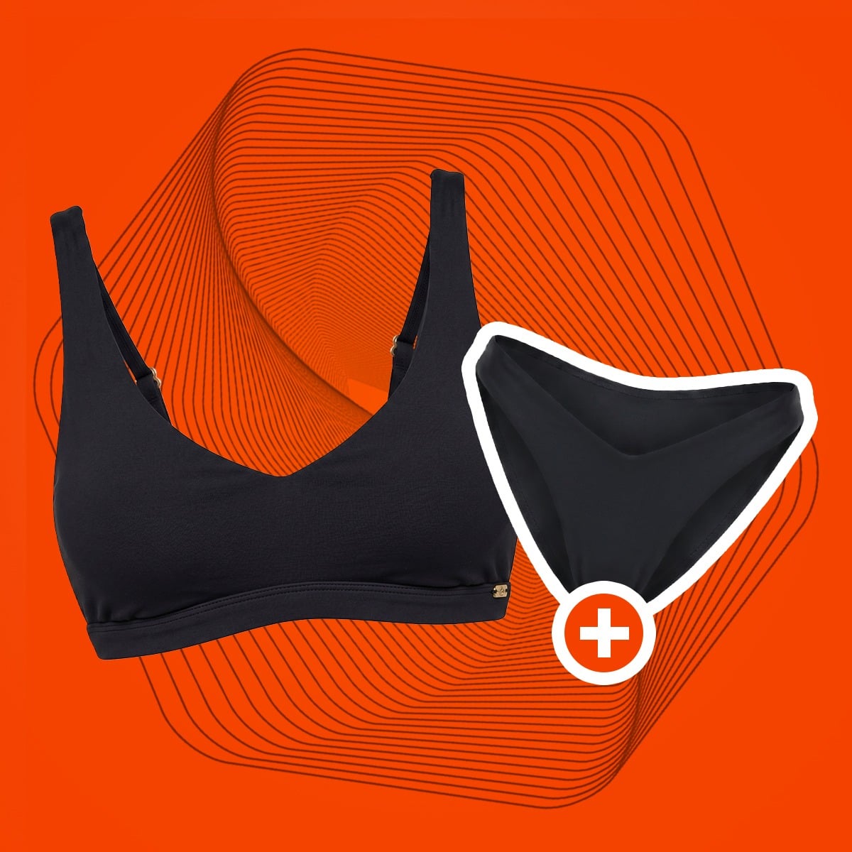Sport Bikini Oberteil in Black - GymBeam + geschenk