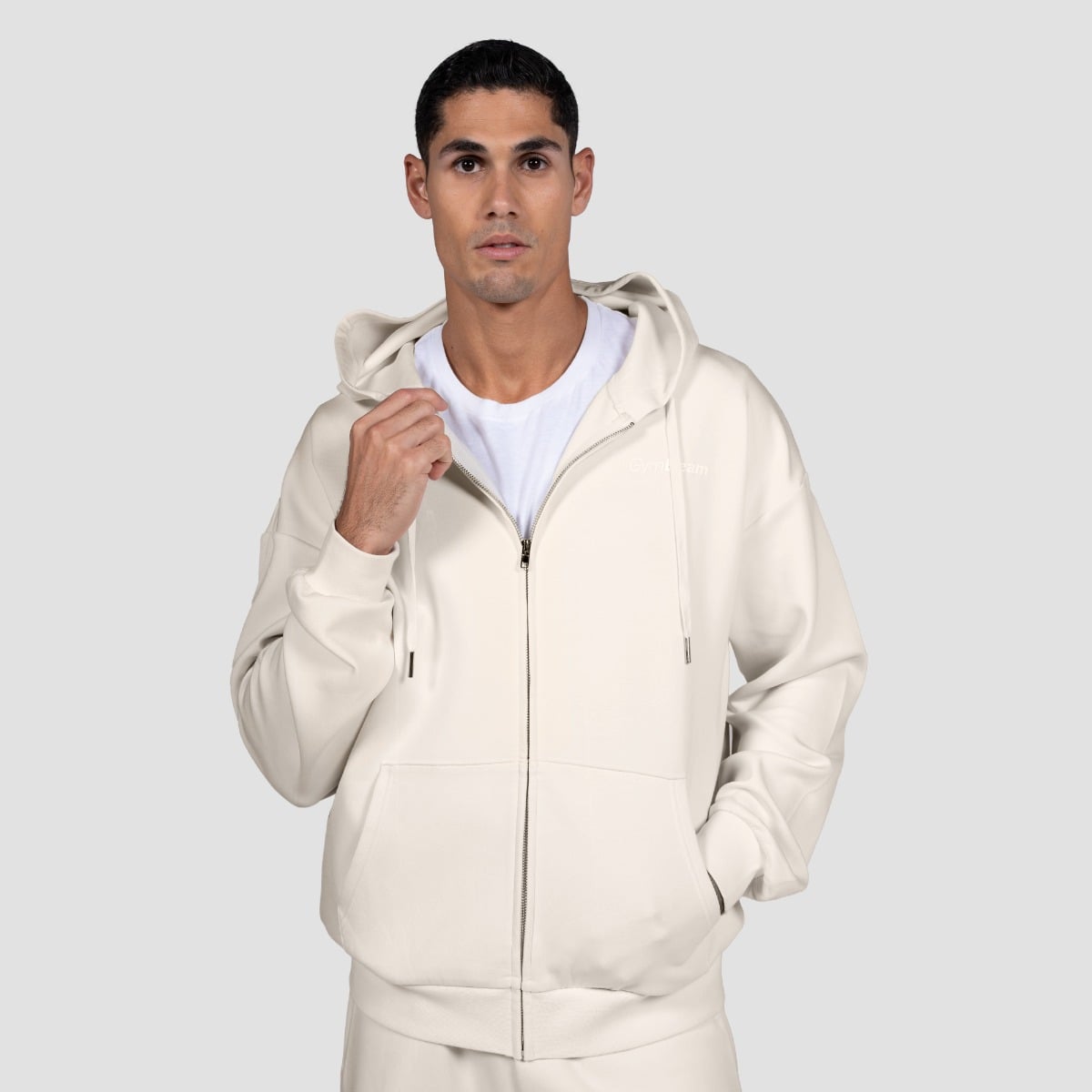 Relay Zip Hoodie in Pearl - GymBeam