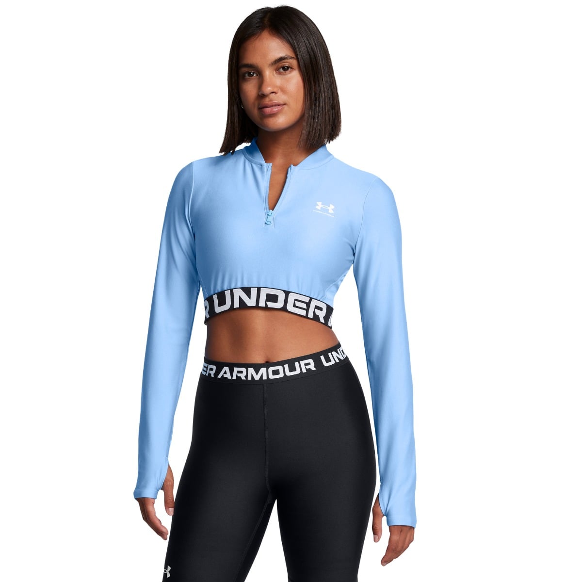 HeatGear Rib 1/4 Zip LS Top für Frauen in Blue - Under Armour