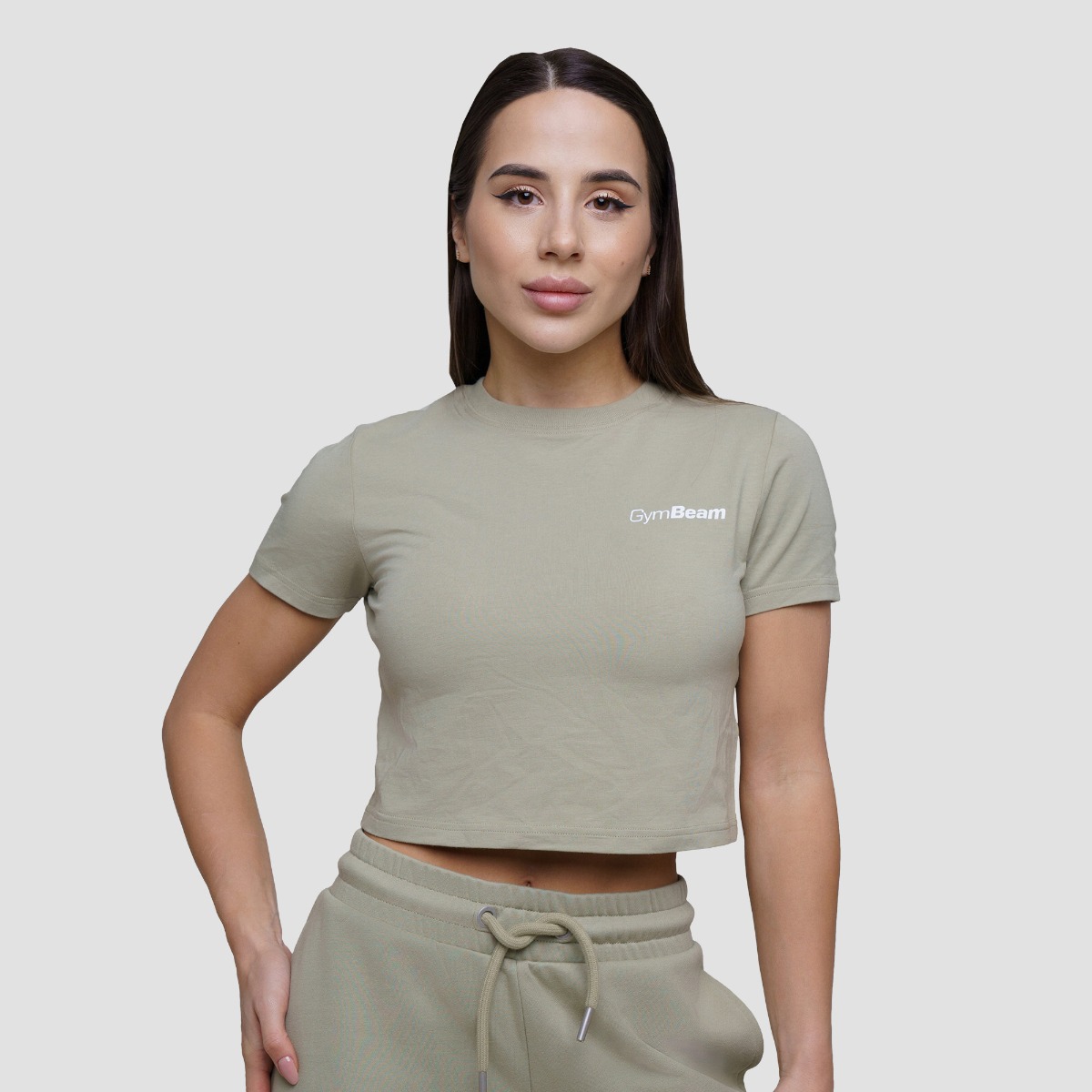 Agile Cropped T-Shirt für Frauen Sage - GymBeam